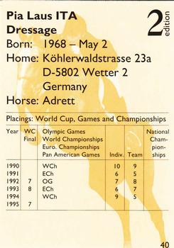 1995 Collect-A-Card Equestrian #40 Pia Laus / Adrett Back